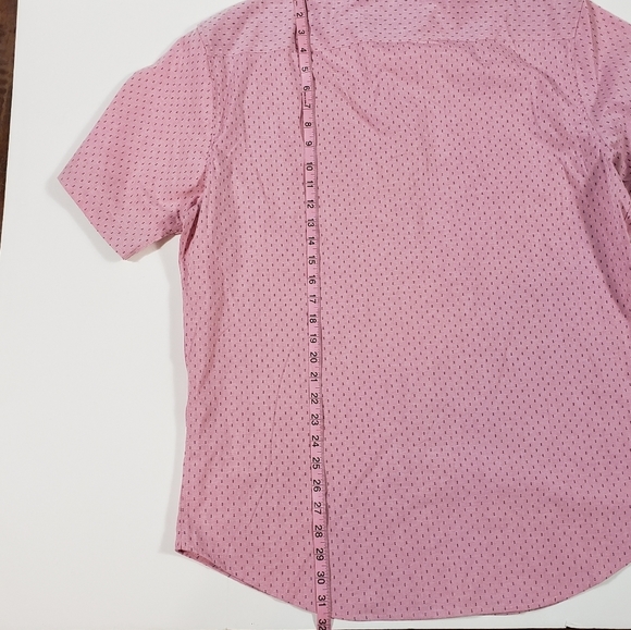 Craft & Flow Pink Navy Blue Flip Cuff Button Up Shirt XL Short Sleeve Casual NWT - Picture 11 of 12